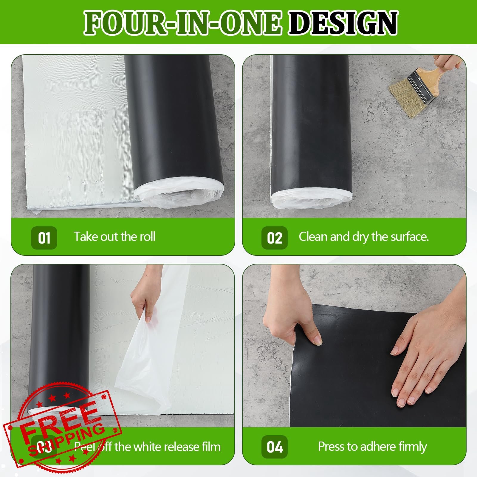 Pushglossy Rubber Roofing Membrane 39″ x 5ft 50 Mil