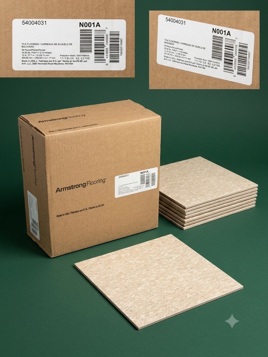 Armstrong Flooring Commercial 45/sqft – All Tile: Will Match Any Price