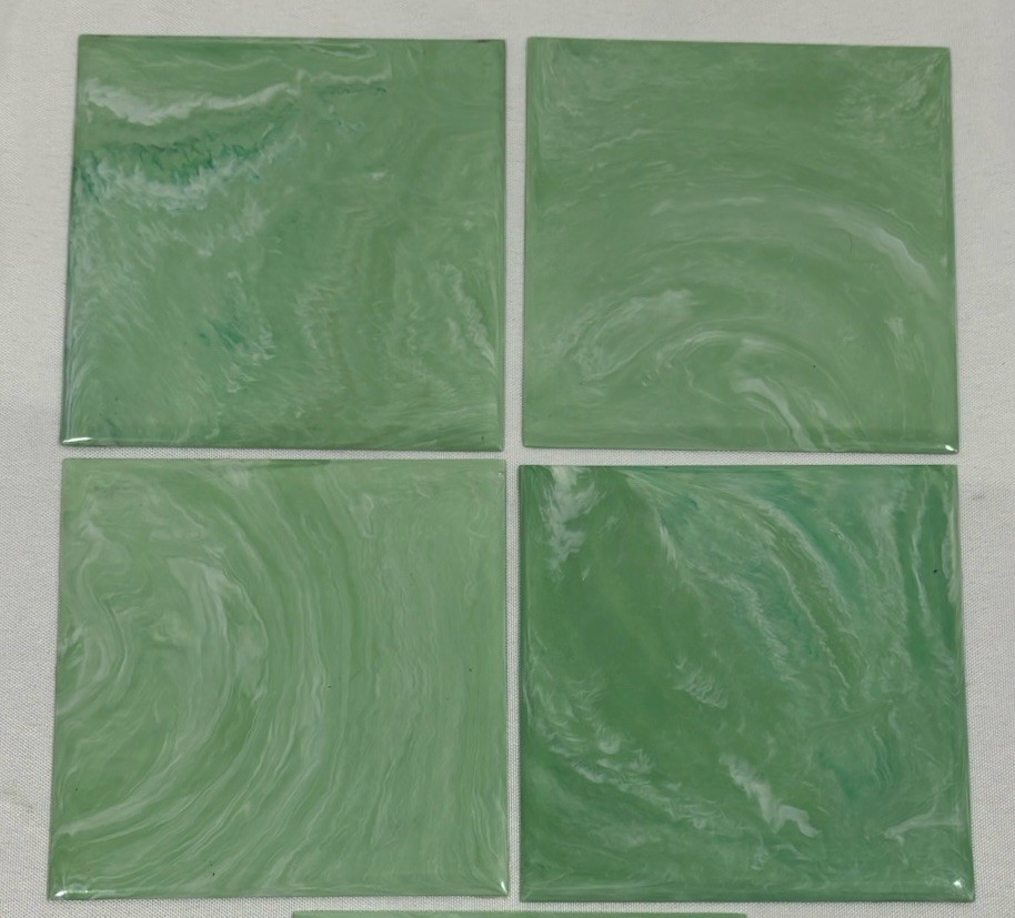 5 Vintage Mint Green Marble Plastic Polystyrene Wall Tiles 4.25″x4.25″ #B Blue