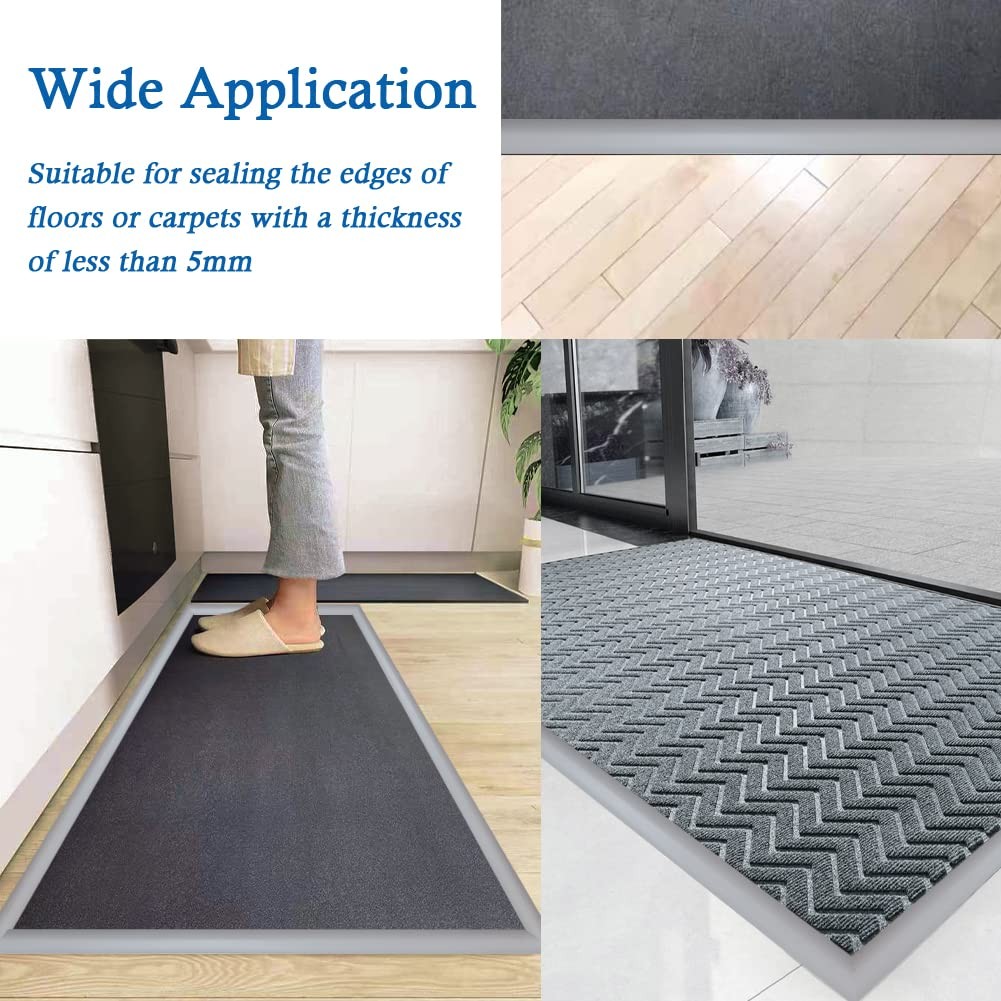 Floor Transition Strip Self Adhesive Carpet & Flooring 5mm, 20Ft, Gray