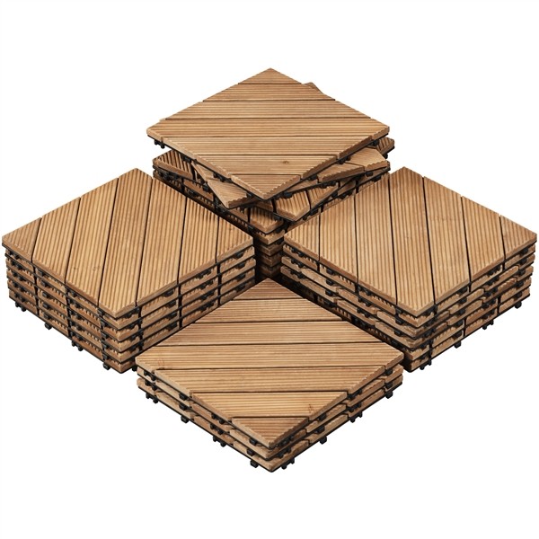 27pcs Wooden Waterproof Plastic Interlocking Flooring Tiles for Garden Deck