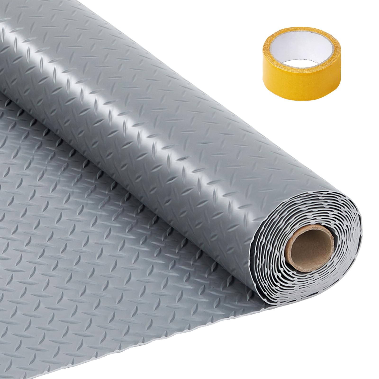 7.5×17 FT Garage Floor Mat, 2mm Thickened PVC Non-Slip Mat Garage Flooring Roll
