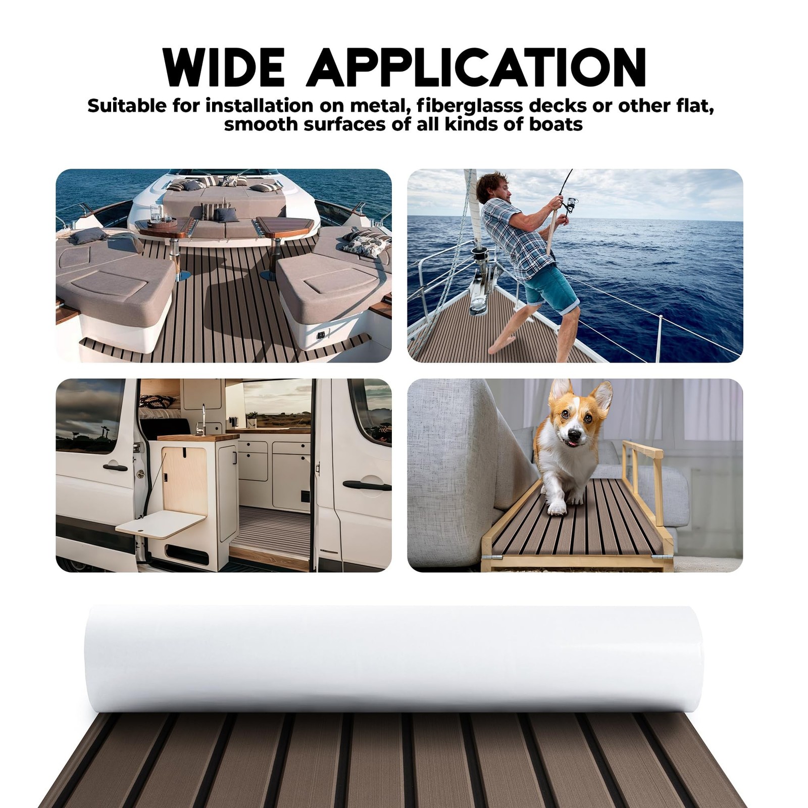 Boat Flooring EVA Foam Boat Decking with Self-Adhesive Non-Slip Marine Carpet…