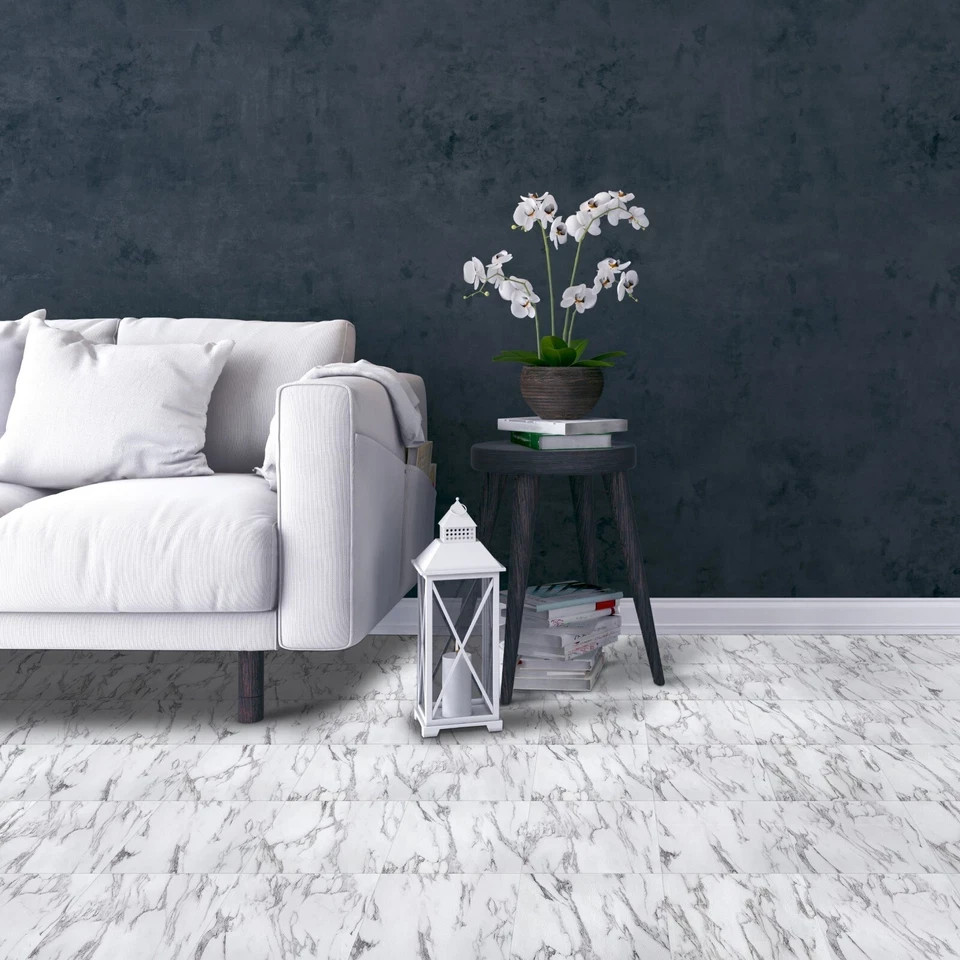 Bianco Marble Vinyl Tiles Peel And Stick Floor 20 Pack Flooring Self Adhesive