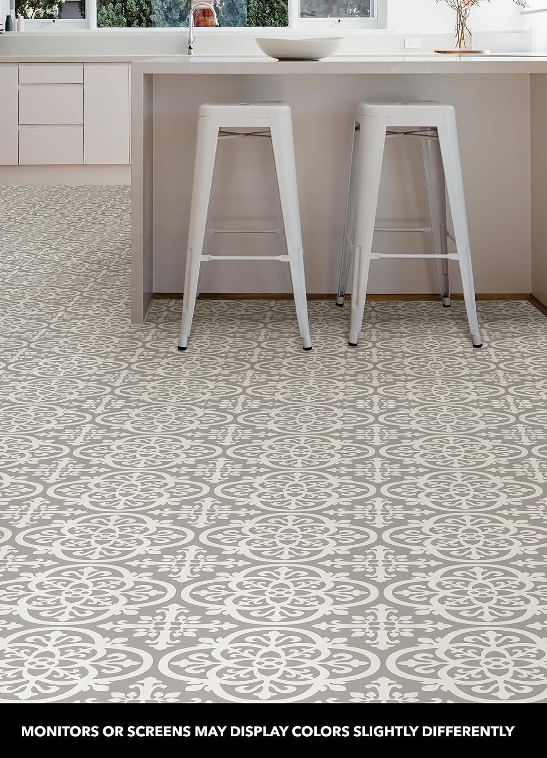FP2942 Medina Peel & Stick Floor Tiles, Grey