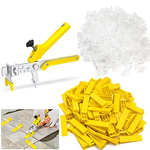 Tile Leveling System 1/16”Kit, 600pcs Tile Leveler Spacers Clips+200pcs 1/16″