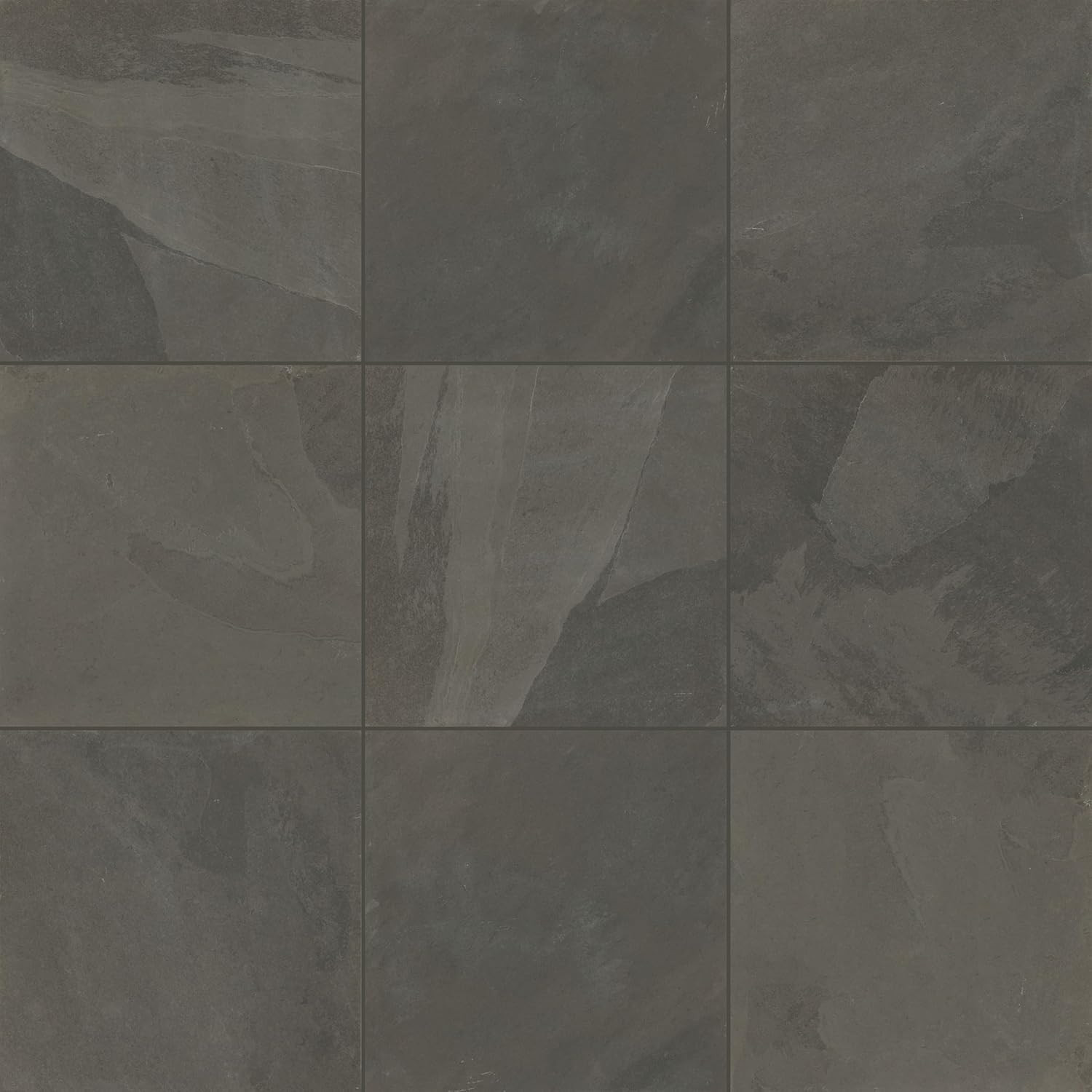 Natural Stone Slate 12″ X 12″ in Natural Cleft Brazil Black (6 PC per Carton) (5