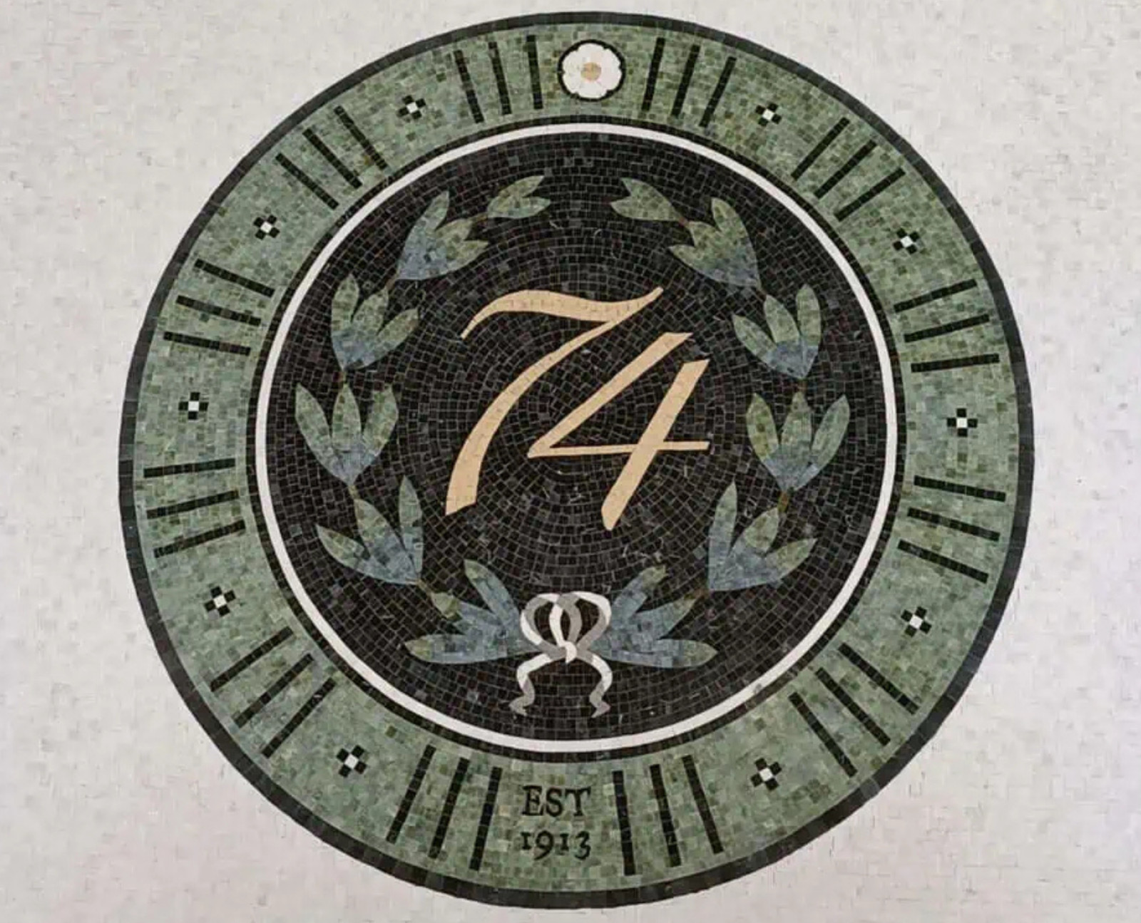 Custom Marble Mosaic Monogram Medallion Round Floor Inlay Family Crest EST Decor