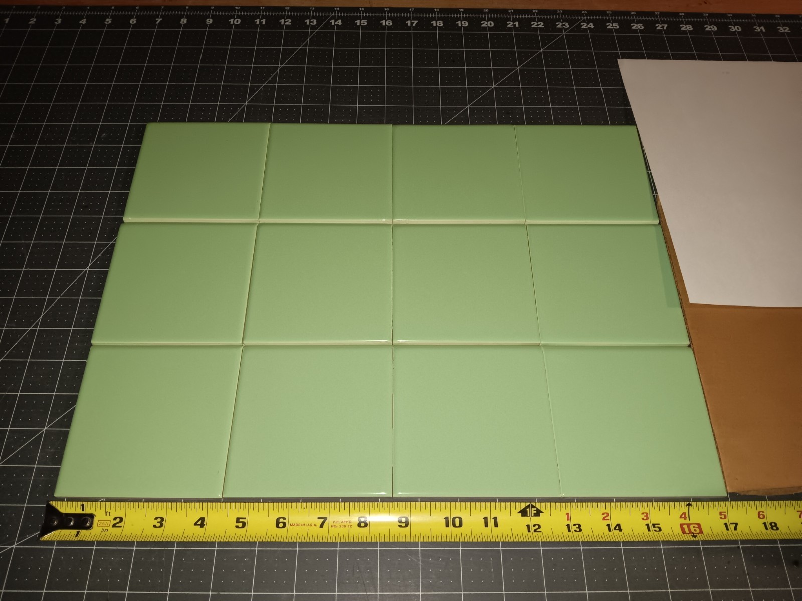 12 pc. Danto Japan Vintage Ceramic Tile JADITE Bullnose Bathroom NOS