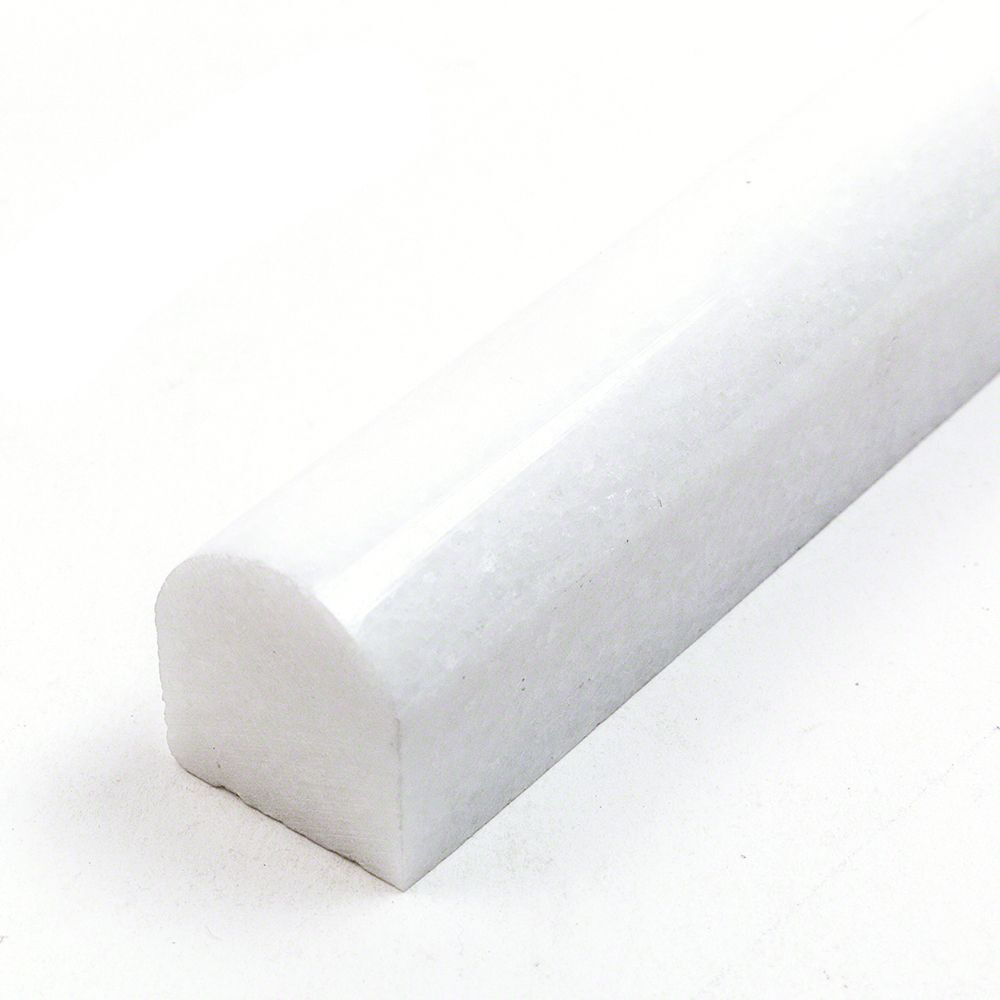 Thassos White Marble 1/2 x 12 Pencil Liner Trim Molding Premium Quality