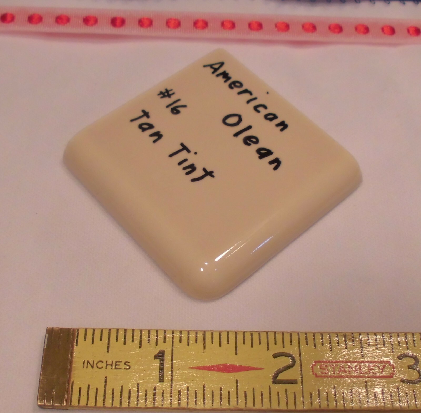 Tan – Lighter Brown: 2″ X 2″ X 5/16″ Ceramic Surface Bullnose Corner Tile: A.O.