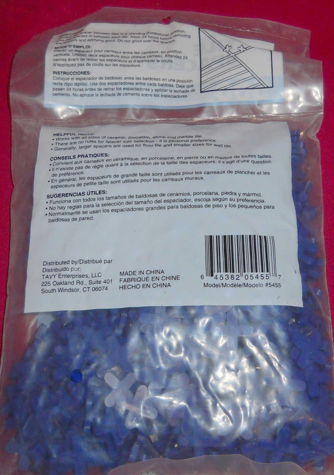 10 TAVY Basix 500-Pack 3/16″/ 5mm Blue Cross Plastic Tile Spacer NEW! FAST SHIP!