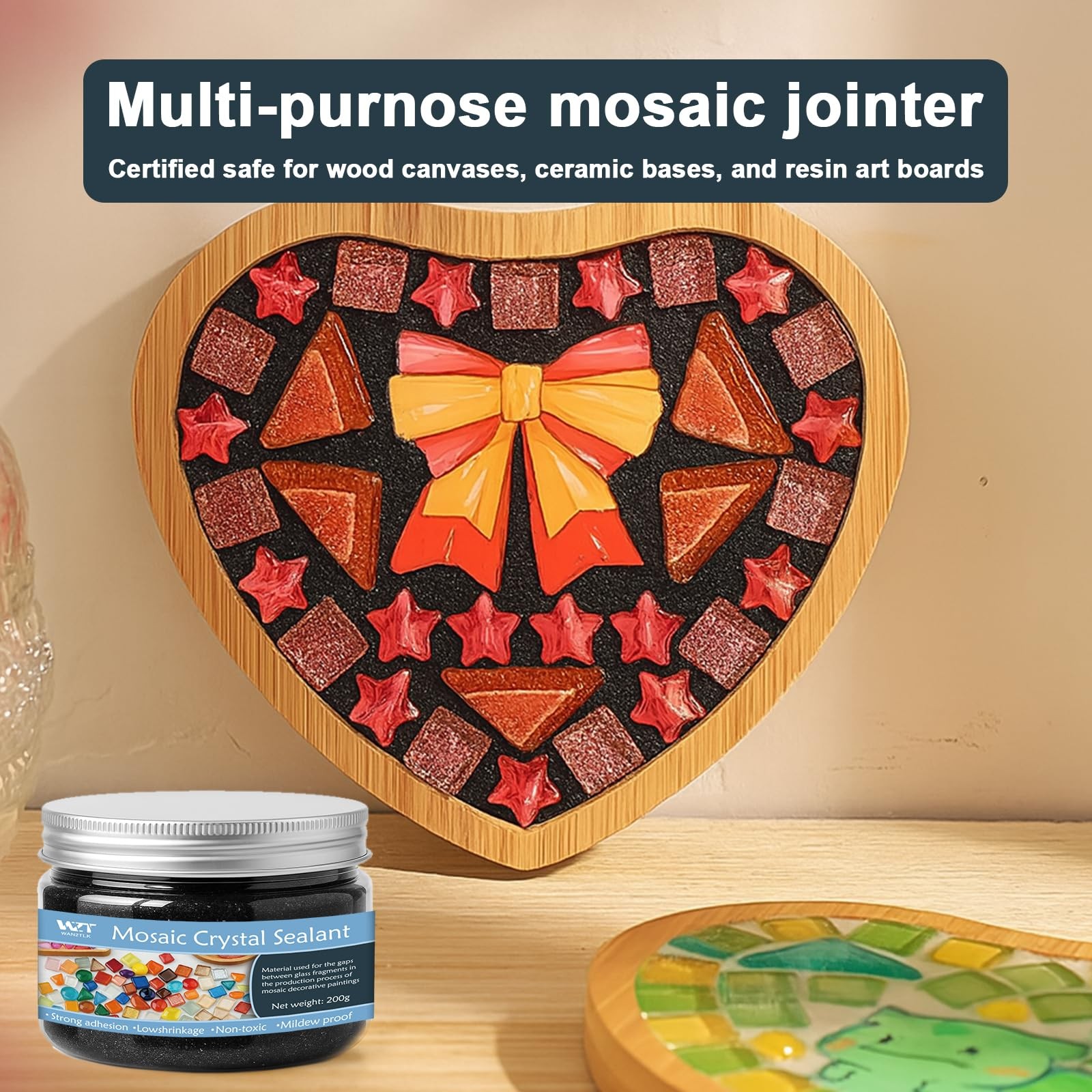 Professional Mosaic Grout for Crafts Black 200g – Quick-Dry Crystal Tile Grou…