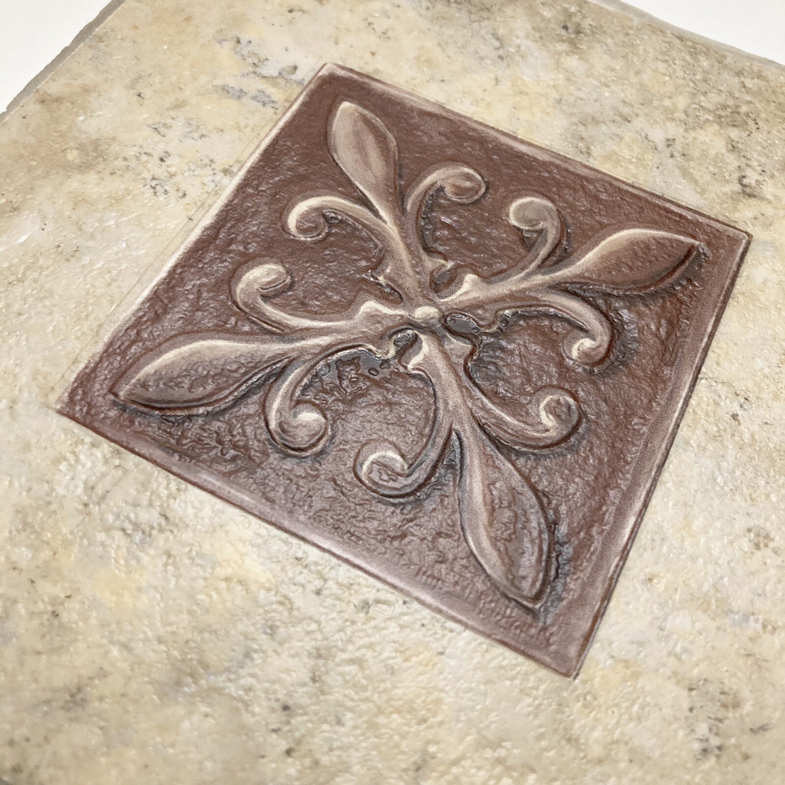 6″ x 6″ Deco Stone ROMANESQUE Accent Vinyl Wall Floor Tile Self Stick Groutable