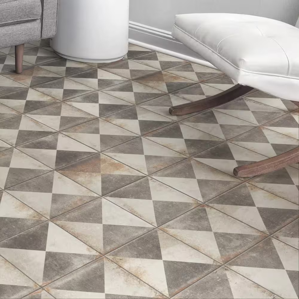 D’Anticatto Decor Triangoli 8-3/4 In. X 8-3/4 In. Porcelain Floor and Wall Tile