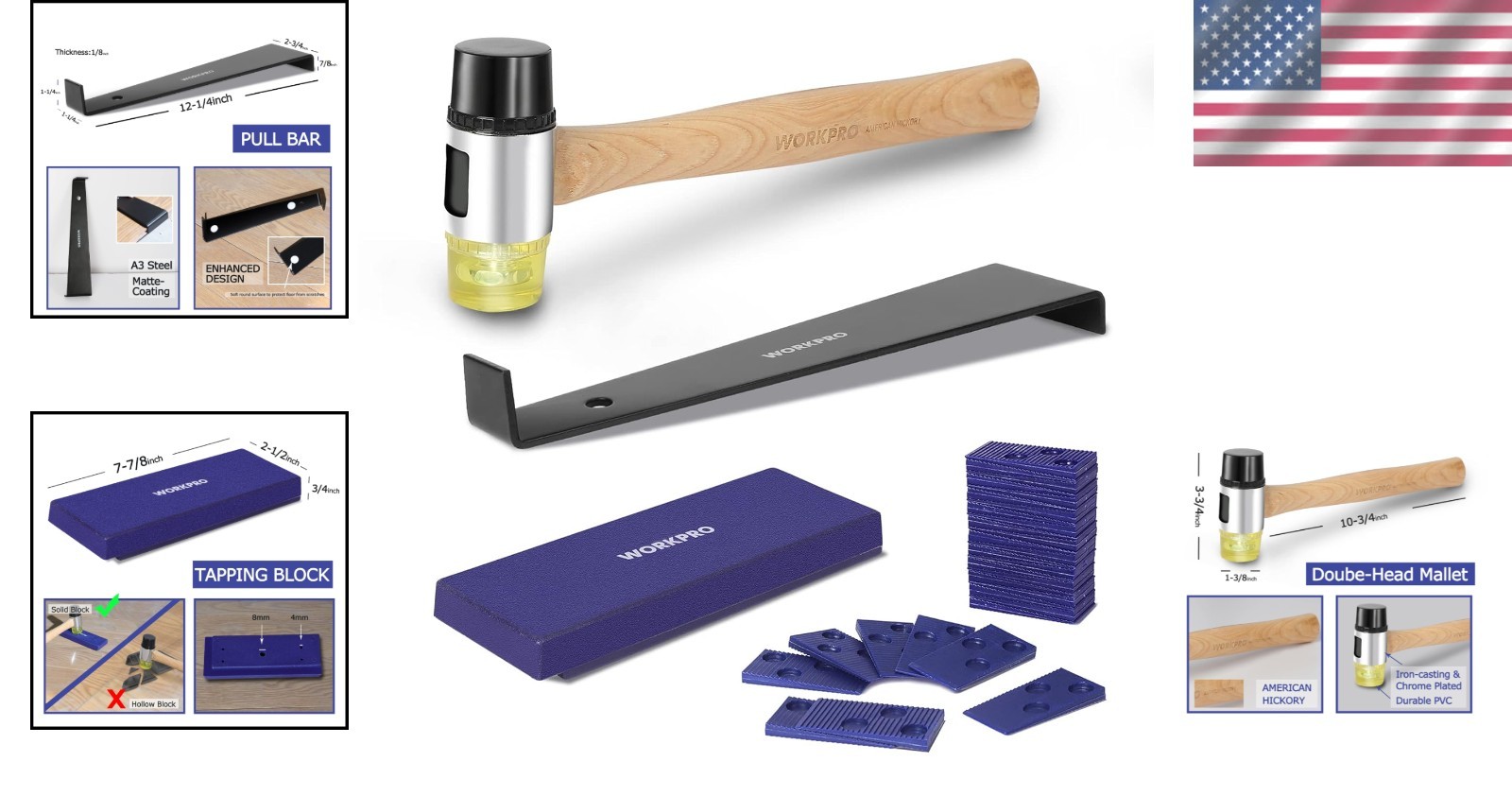 Laminate Flooring Installation Kit with Mallet & Pull Bar