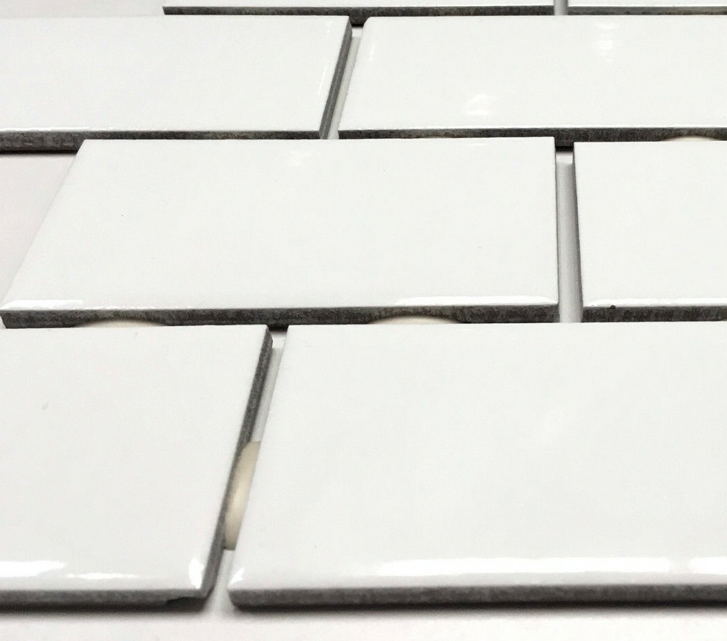 2×4 White Subway Glossy Ceramic Tile Backsplash Bathroom ( 2X4 PIECE SAMPLE)