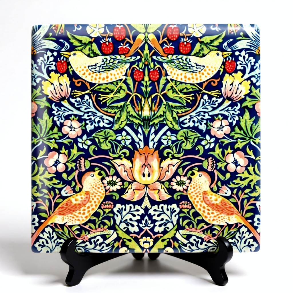William Morris Bird Flowers art 4.25×4.25, 6×6 or 8×8 inches Printed US