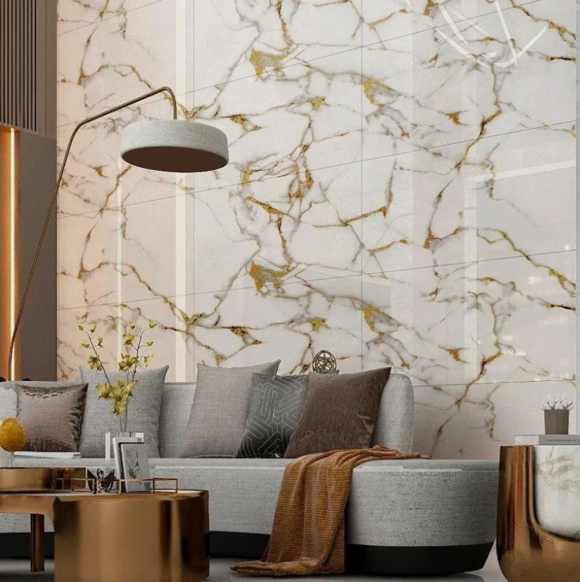 10Pcs Peel and Stick Marble Floor Wall Panels PVC Tiles Sticker US