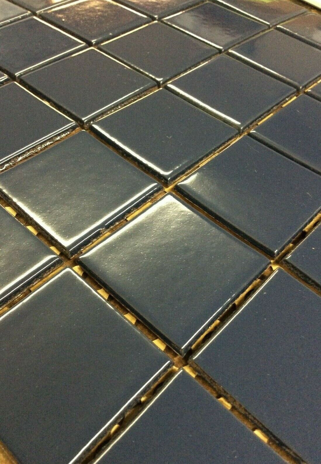 Vintage Tile New Old Stock Summitville #Q2-578 Dark Blue Glazed 2″ x 2″ Tiles