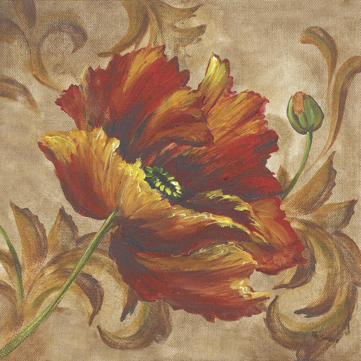 Ceramic Backsplash Tile Mural Floral Flower Kitchen/Bathroom – Poppy Damask