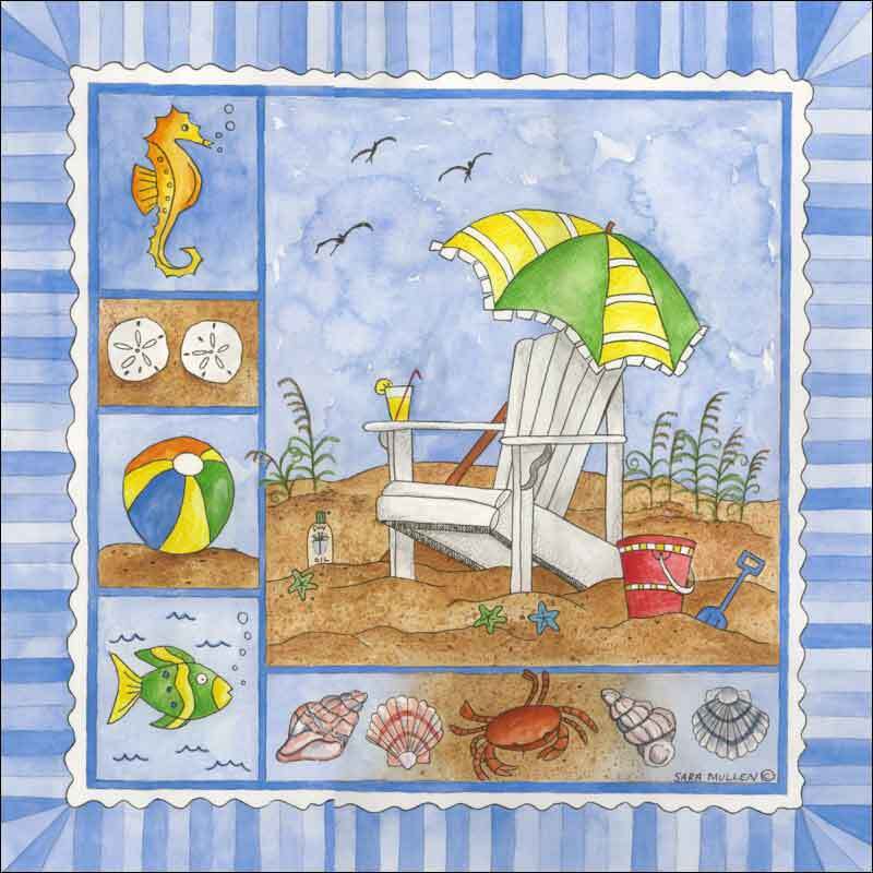 Beach Accent & Decor Tile Sara Mullen Coastal Art SM095AT