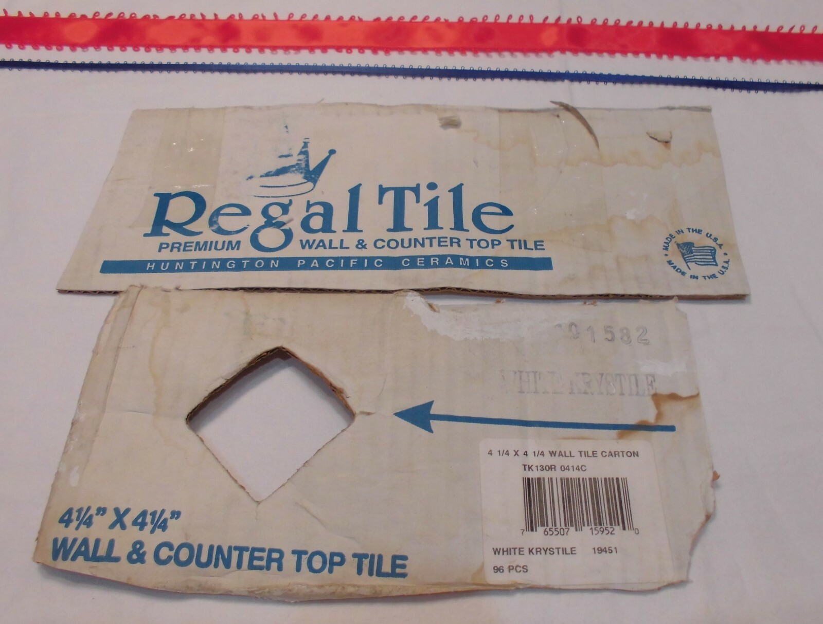 1 pc. Ceramic Tile *White* Krystile Glazed 4-1/4″ by Regal Co. Crystalline NEW