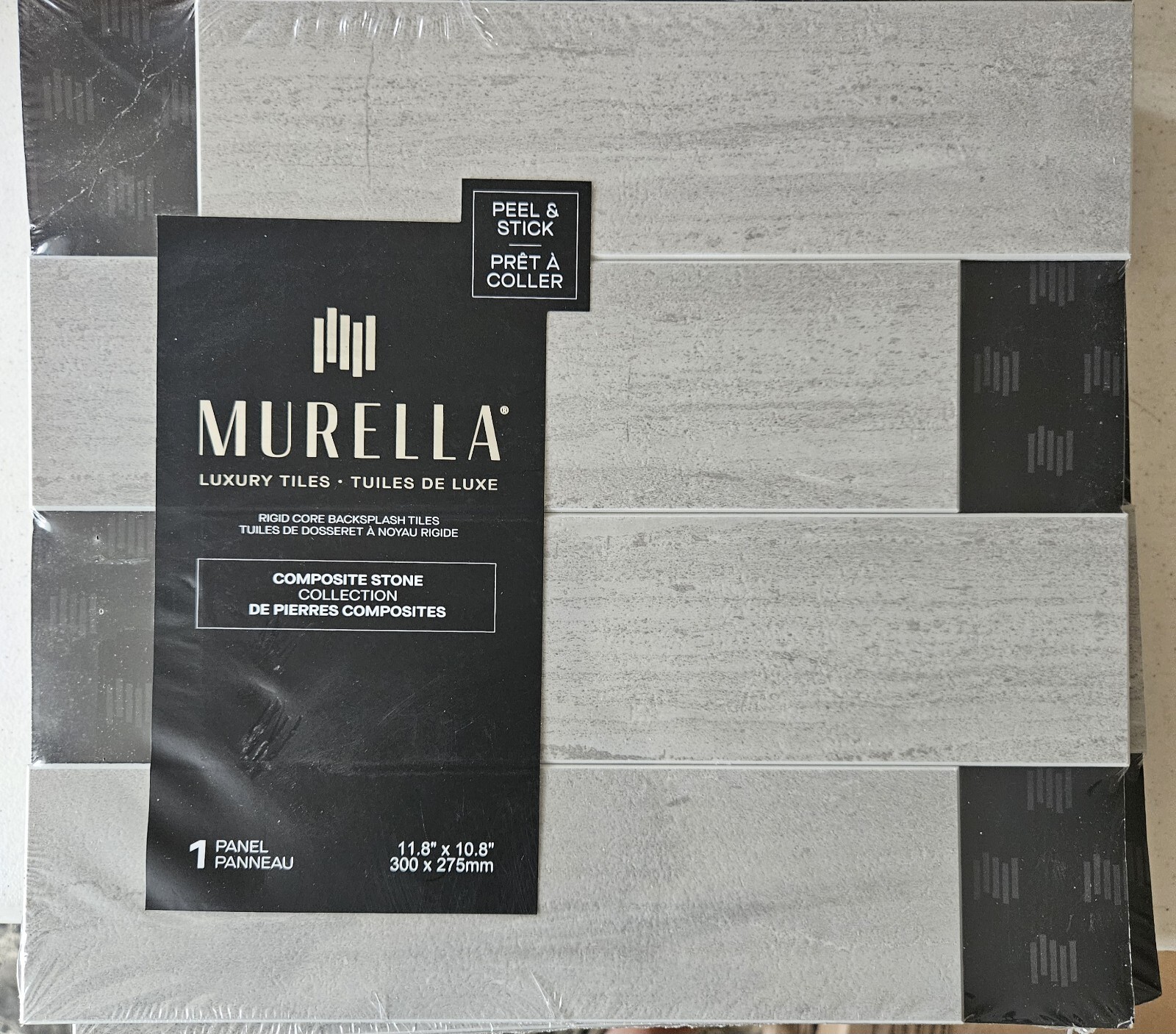 Murella Peel and Stick Backsplash Composite Stone 11.8×10.8 300x275mm 7 Pack Q.