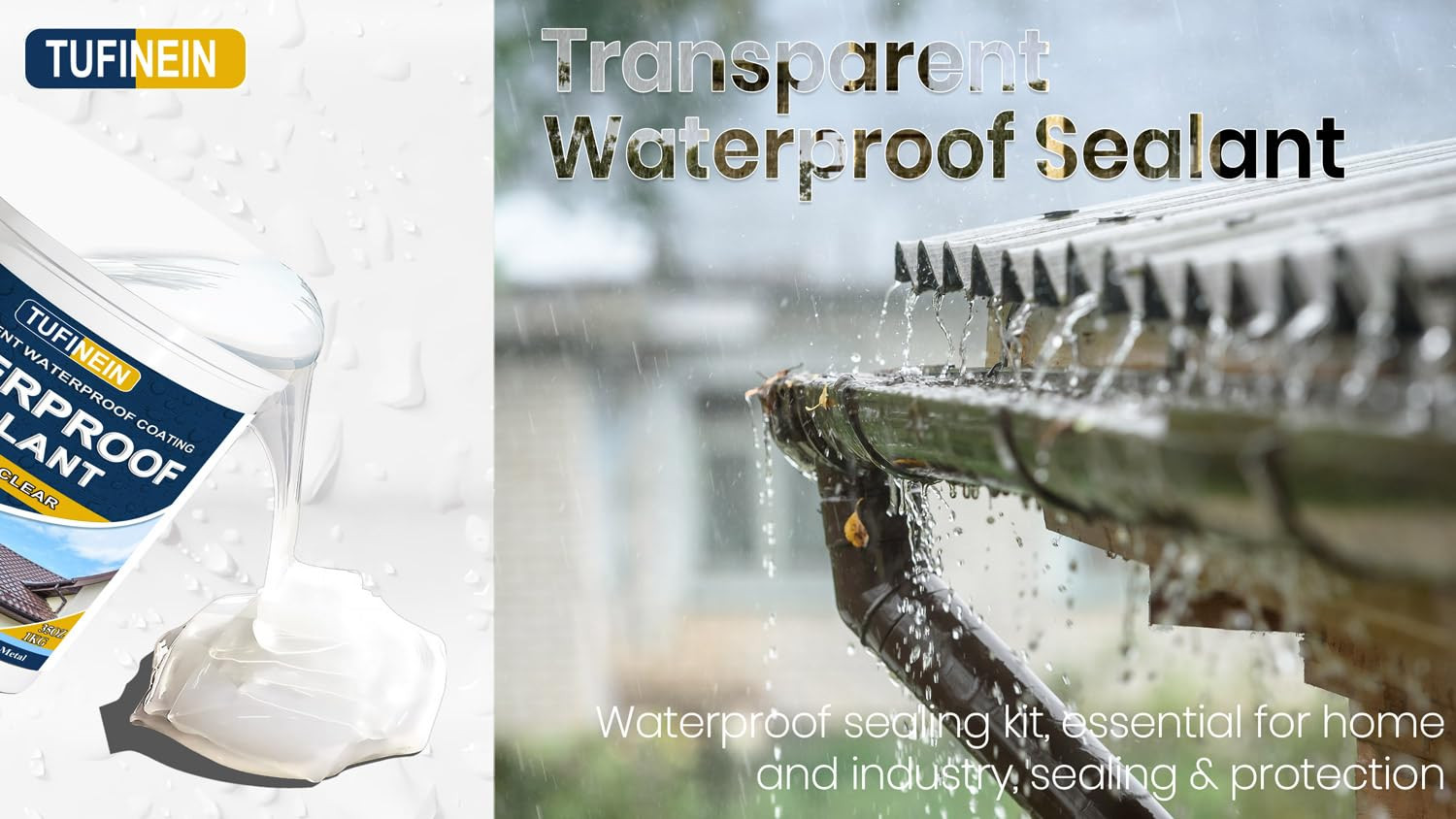 Waterproof Sealant 70Oz Clear, Transparent Waterproof Coating Water-Based In…