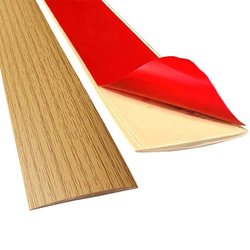 Floor Transition Strip Self Adhesive Laminate 2/6.6 FT, Brown Wood Grain