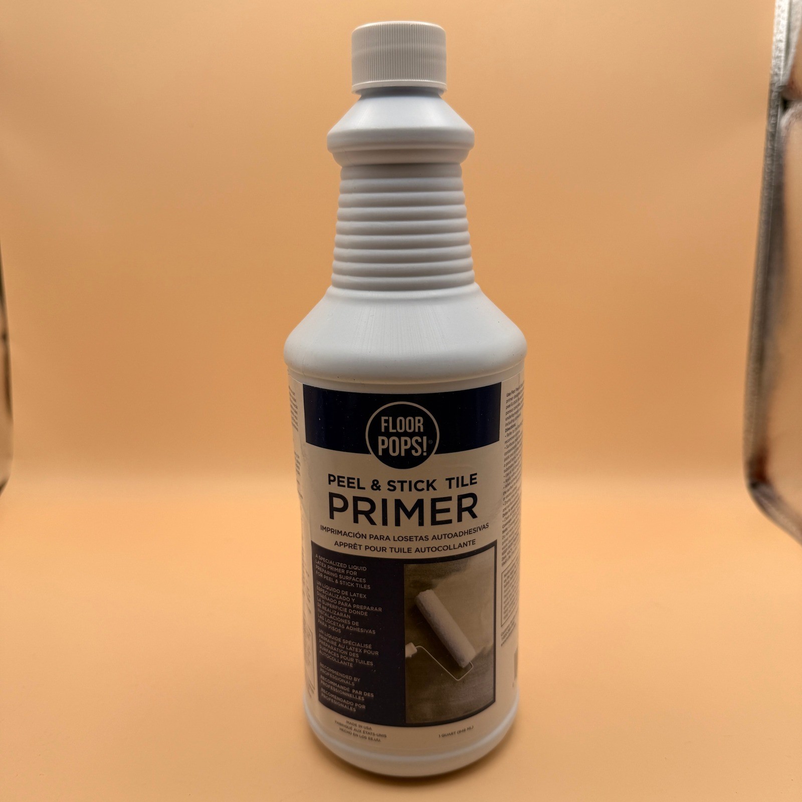 FloorPops FPP4182W Peel Stick Tile Primer, White & Off-White 32 oz