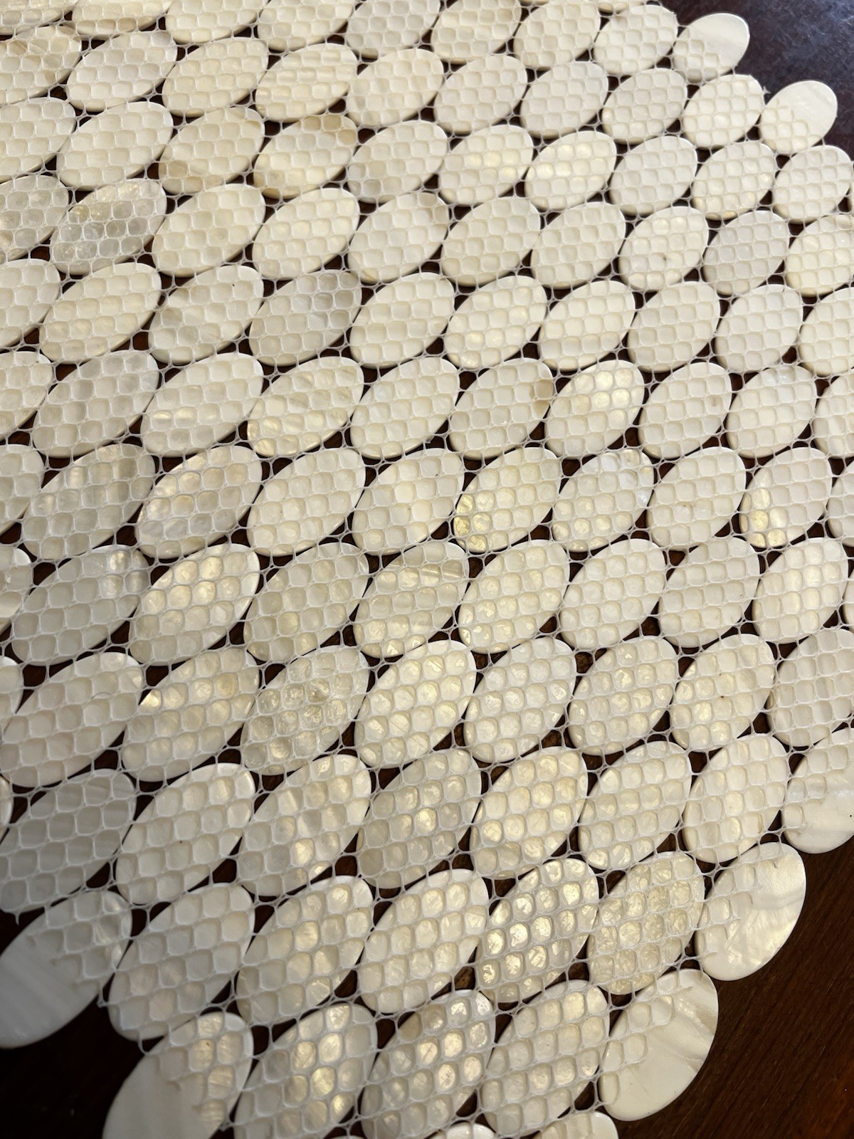 10 Mother of Pearl Real Sea Shell Mosaic Tile 12″x12″ Sheet 1″ Oval Tiles