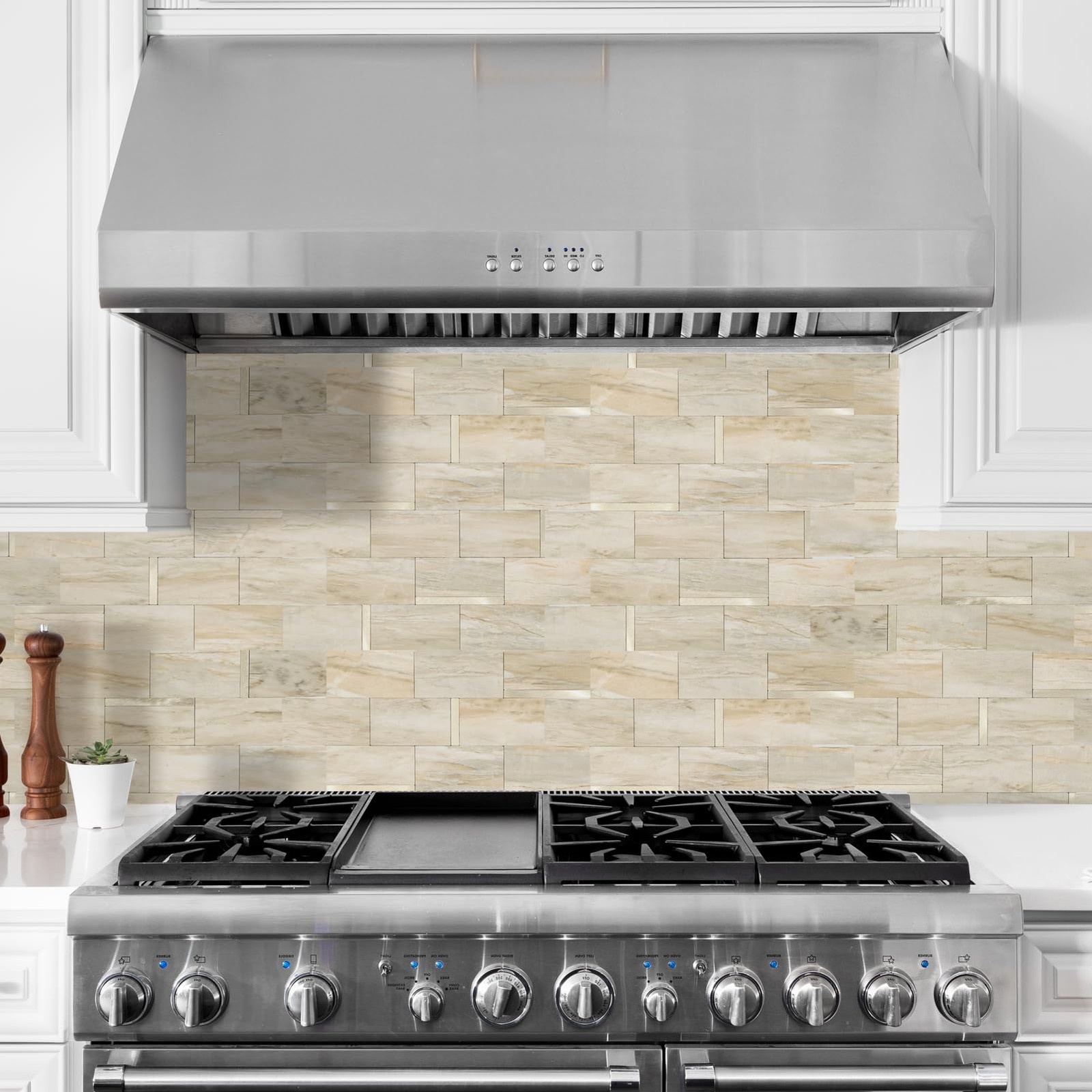 10 Sheets Luxury Peel and Stick Backsplash for Kitchen Tiles, Beige Slate Mix…