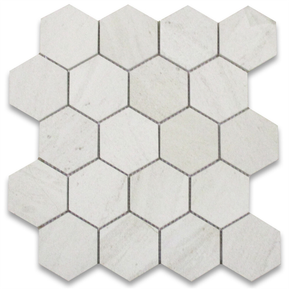 H33XH Golden Beach Moleanos Beige Limestone 3″ Hexagon Mosaic Tile Honed