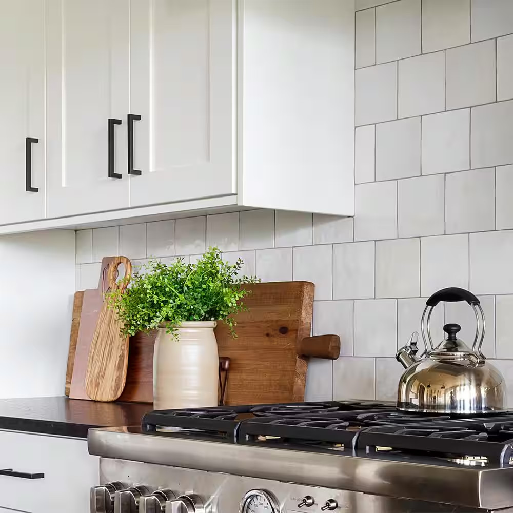 Cloe Subway Glossy White 5 In. X 5 In. Handmade-Look Ceramic Wall Tile (10.83 Sq