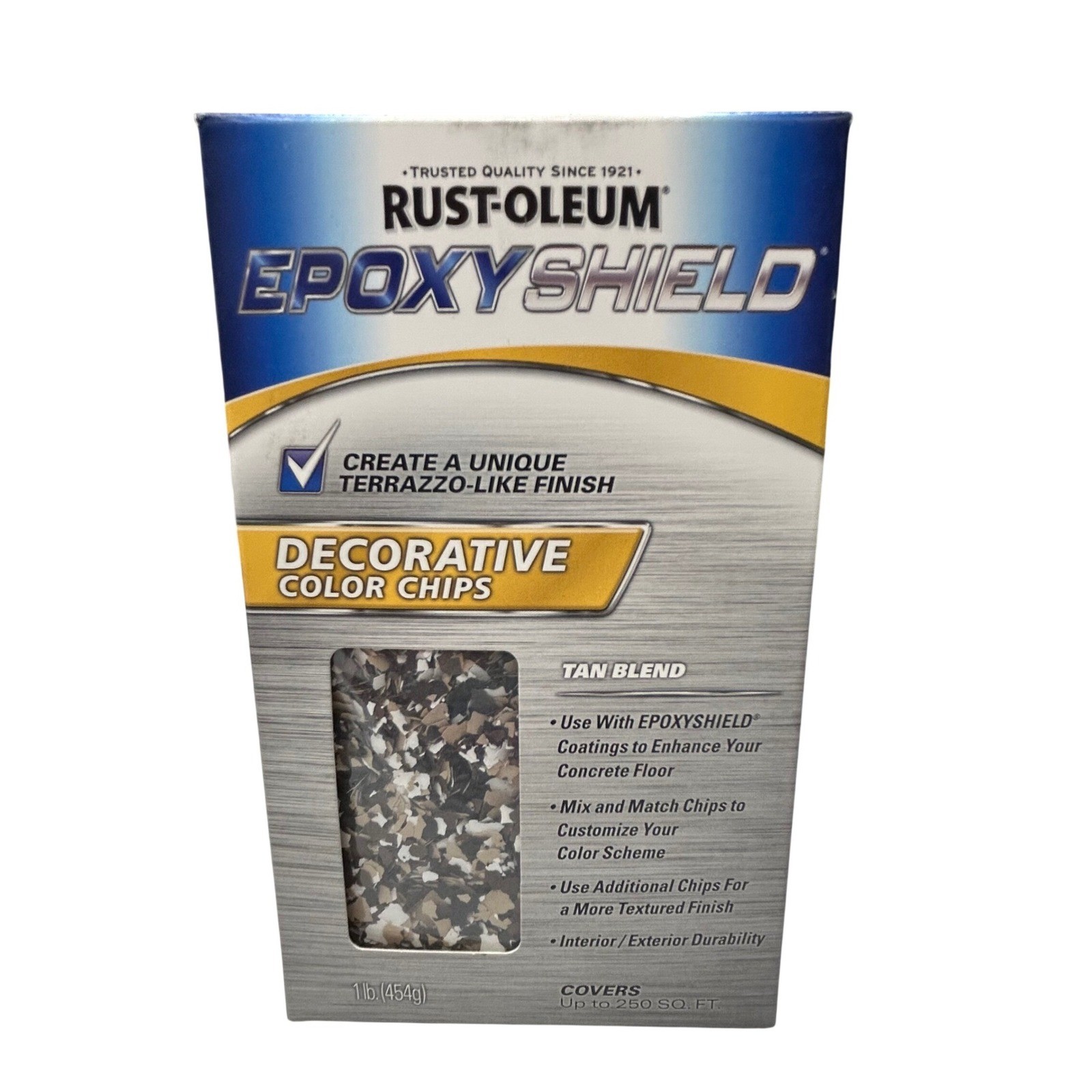 Rust-Oleum EpoxyShield Decorative Color Chips Tan Blend 1lb 250 sq ft NEW