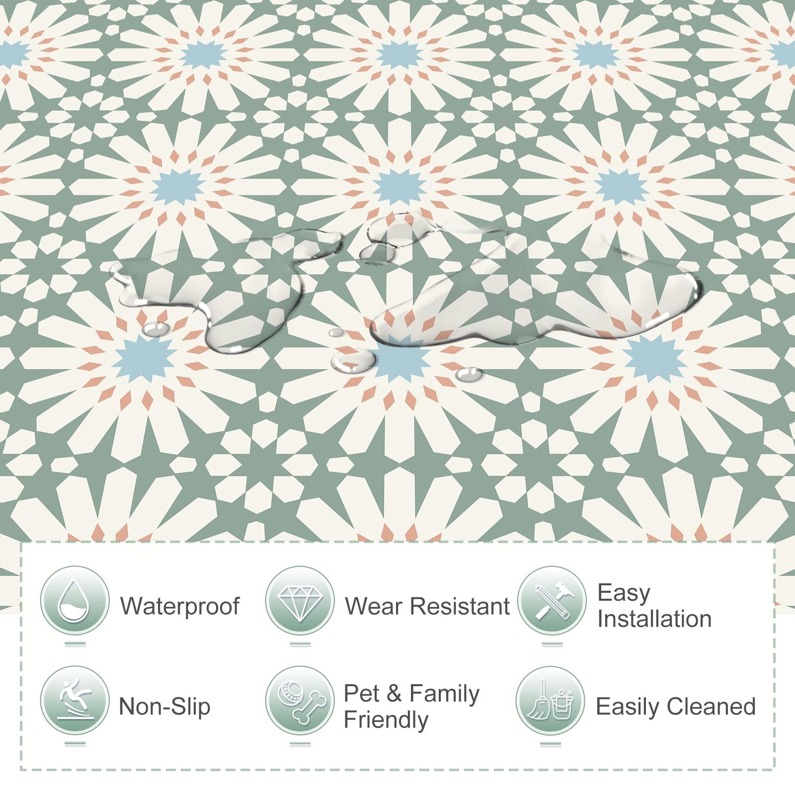 MORCART Peel and Stick Floor Tile – 20 PCS, 7.87 x 7.87 Vinyl Flooring – Wate…