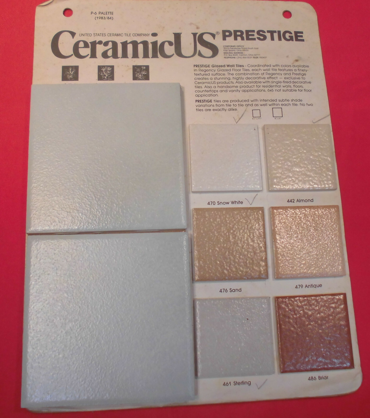 5 pcs. *Gray-Blue* Ceramic Tiles 4-1/4″ Crystal Glazed – Prestige, New Stock