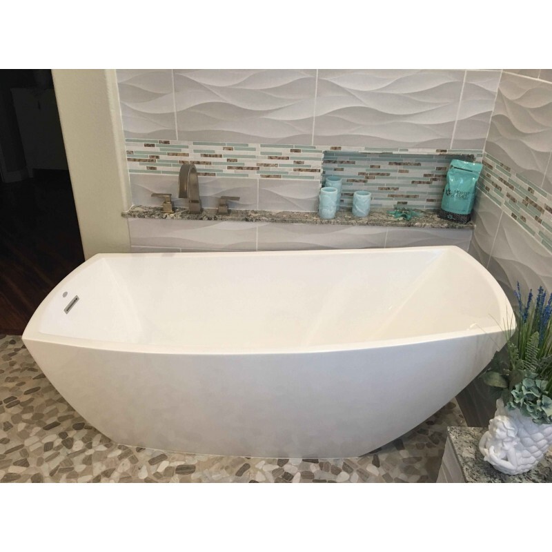 Glass Stone Mosaic Linear Wall Tile Beach Style House Coastal Backsplash