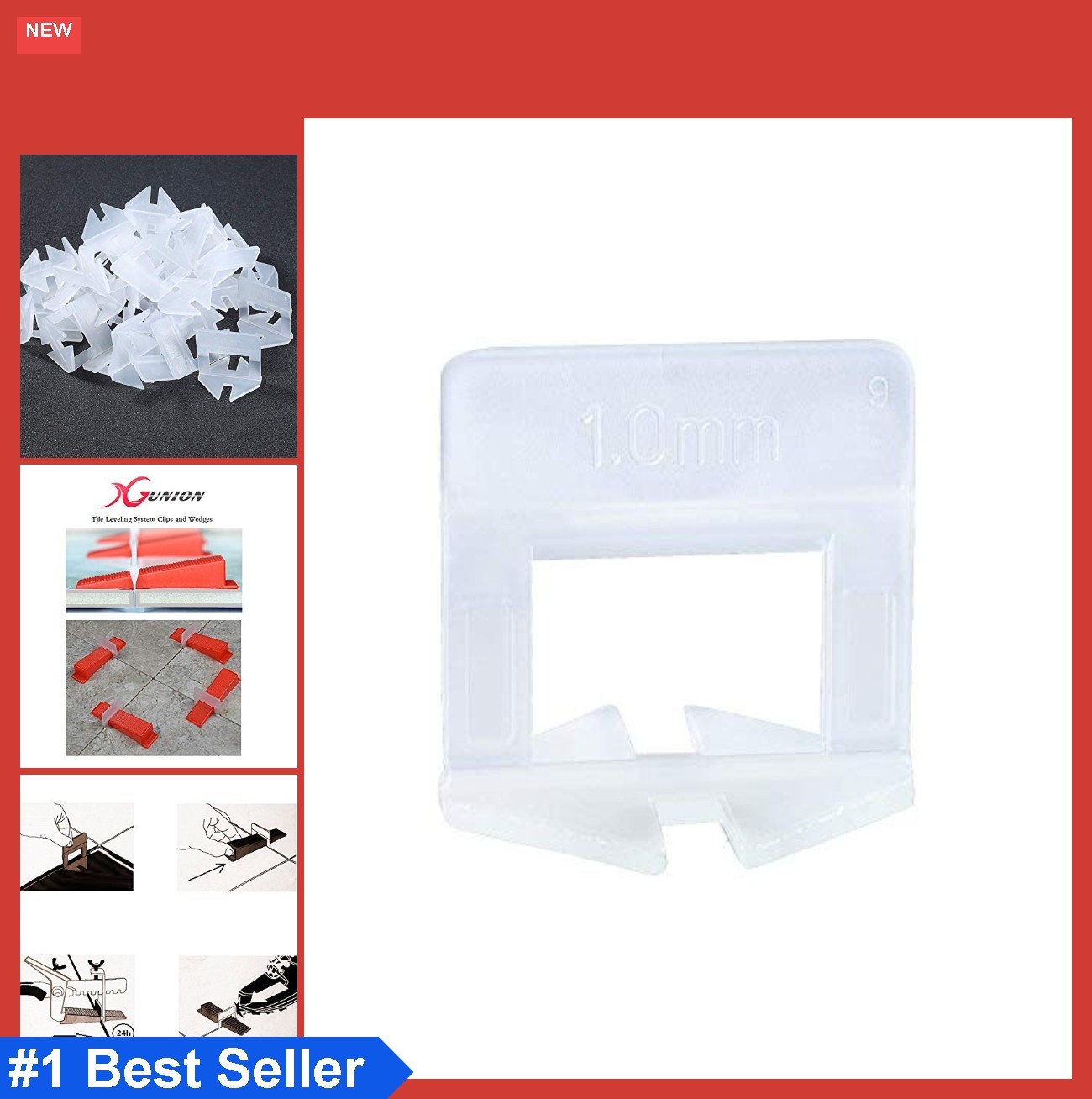 Tile Leveling System Clips 400 Pcs 1mm Spacers for Floor Wall Tile Installation