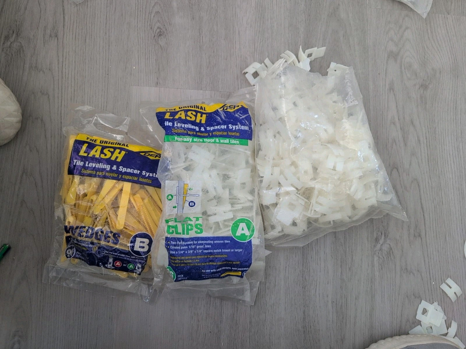 New QEP LASH Curved Floor Tile Leveling System, Clips Part A + Wedges part B 96