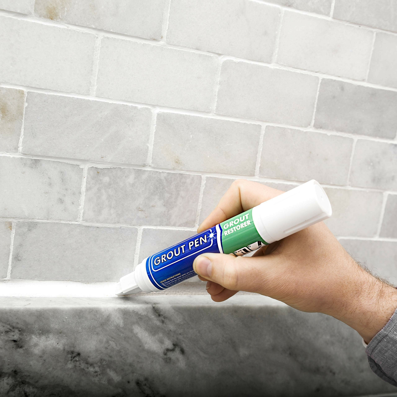 Grout Pen White Tile Paint Marker: Waterproof Tile Grout Colorant Pen – Wide Tip