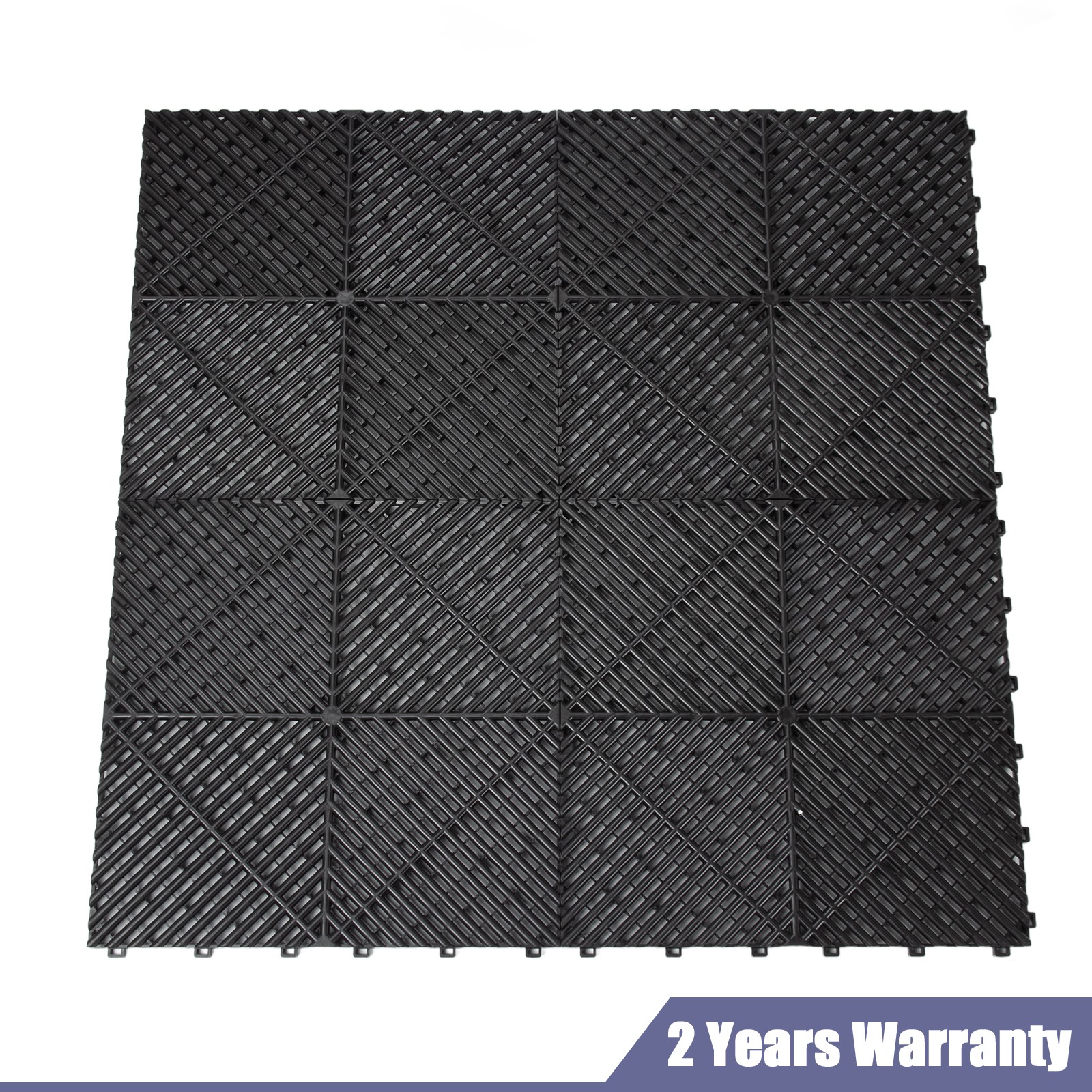 50 Packs 15.75″x15.75” Interlocking Garage Floor Tiles Vented Water Drainage