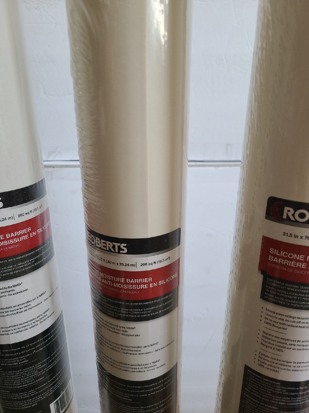 ROBERTS 70-198 Silicone Moisture Barrier 200 sq 31.5 in. x 76.25 ft. Lot of 4