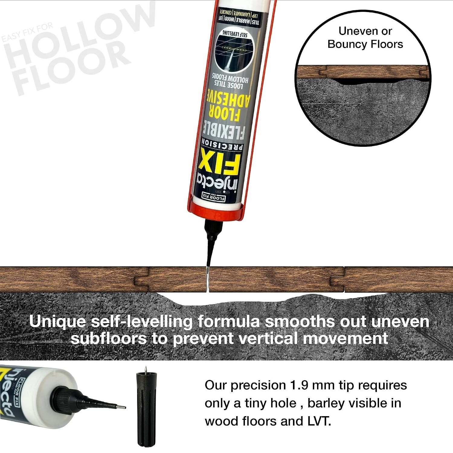 Strong and Water-Resistant Tile Repair Kit with Stainless Steel Tip – 10.1 fl oz