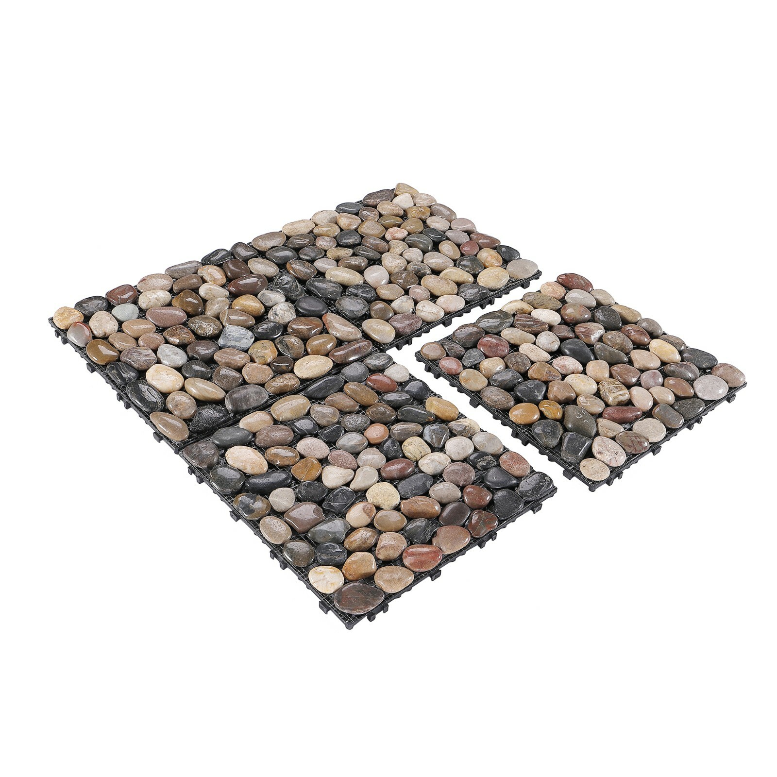 PURE ERA Pebble Interlocking Floor Deck Tiles Indoor Outdoor Use 12″x12″