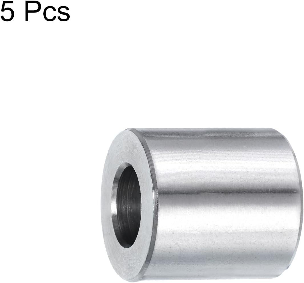 uxcell 5pcs Stainless Steel Spacer 3/8″ Bore x 3/4″ x 3/4″, Silver tone