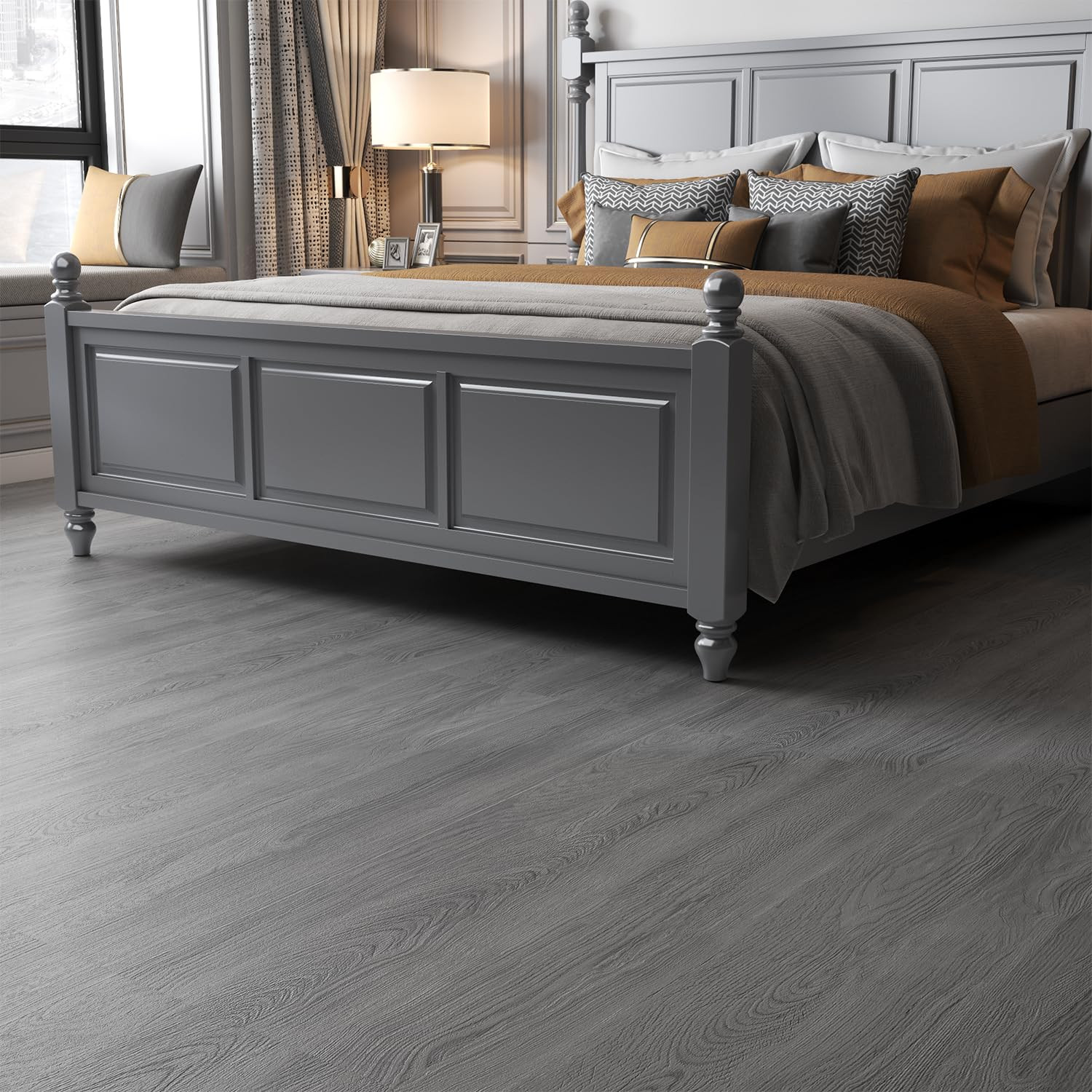Peel and Stick Floor Tile 11.8” X 590” Vinyl Flooring Roll Cover 48.4 Sq.Ft. Wat