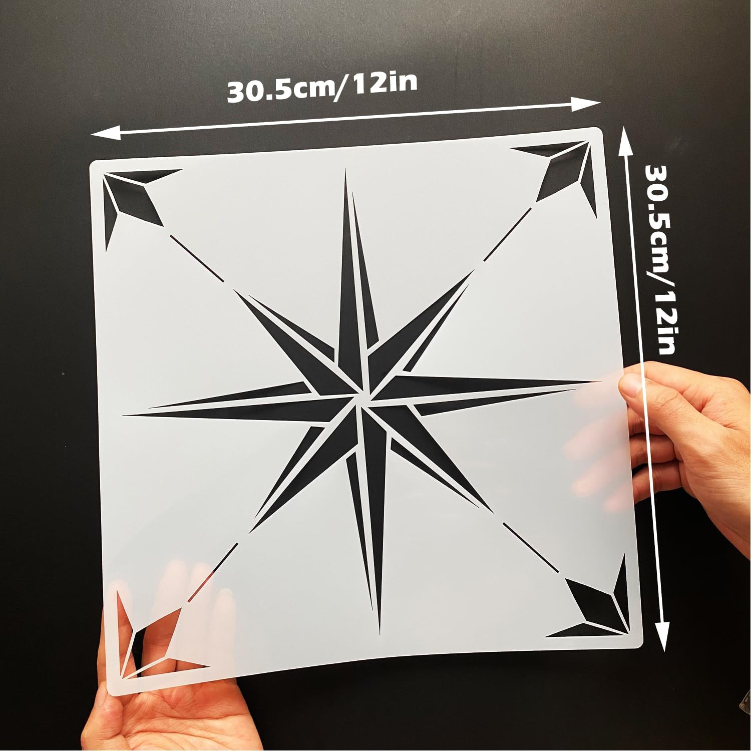 4 Pieces Reusable Tile Stencil 12 X 12 Inches – Geometric Style | DIY Wall Templ