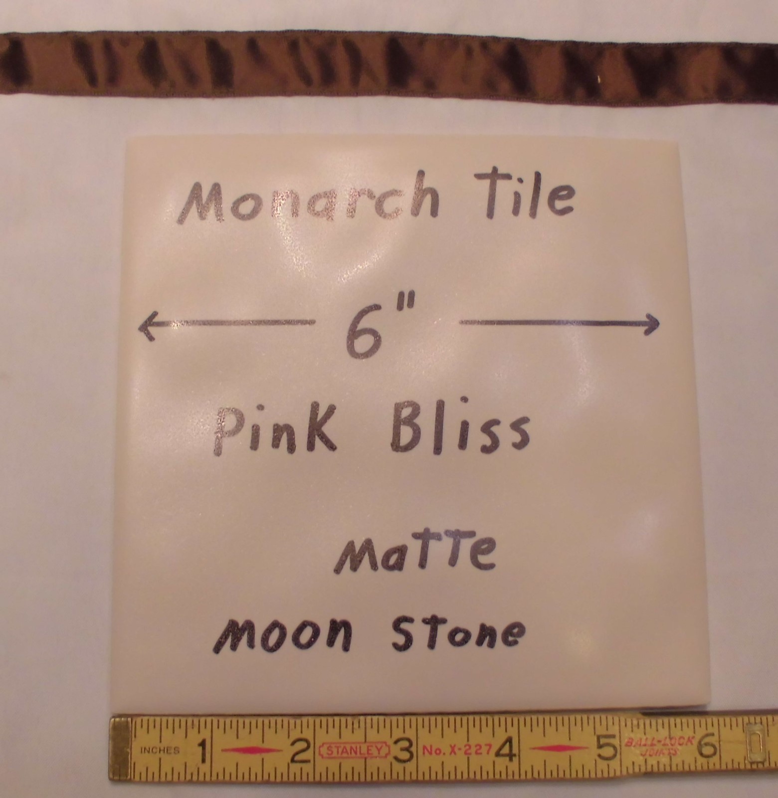 Vintage *Pink Bliss* Moon-Stone texture…Ceramic Floor Tile 6″ X 6″ by Monarch